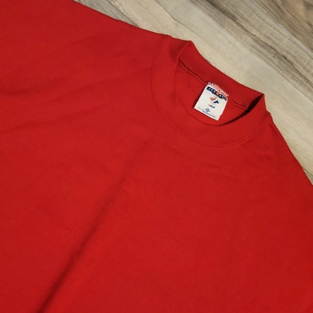 Vintage Jerzees 90s Red Streetwear Crewneck Sweatshirt Sz 3X Men's Made in USA